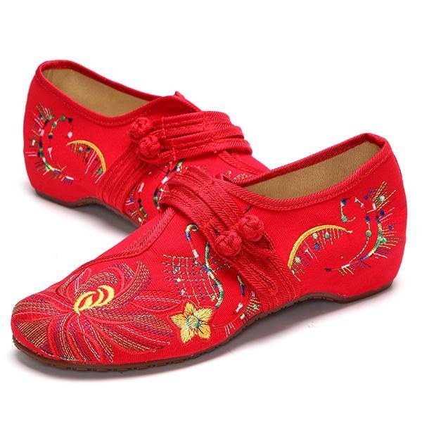 Dame Casual Brodery Floral Slip On Outdoor Flat Shoes