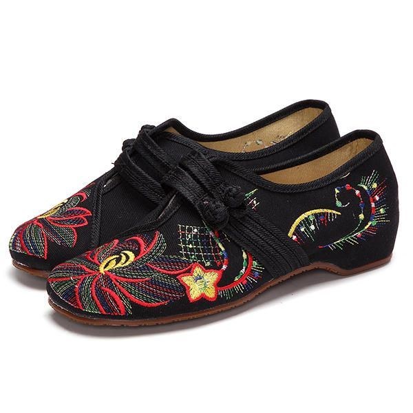 Dame Casual Brodery Floral Slip On Outdoor Flat Shoes