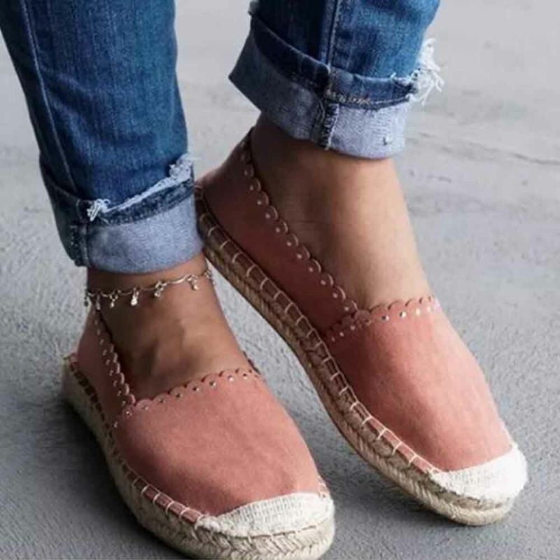 Dame Casual Comfy Åndbar Espadrille Flat Slip On Flats