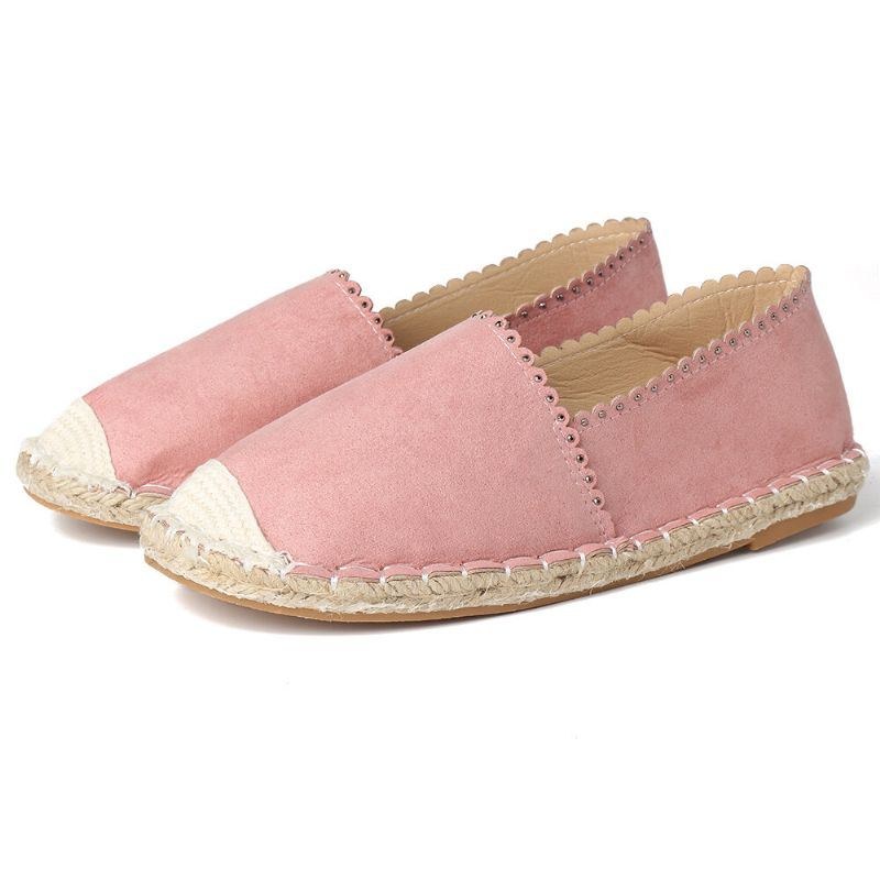 Dame Casual Comfy Åndbar Espadrille Flat Slip On Flats