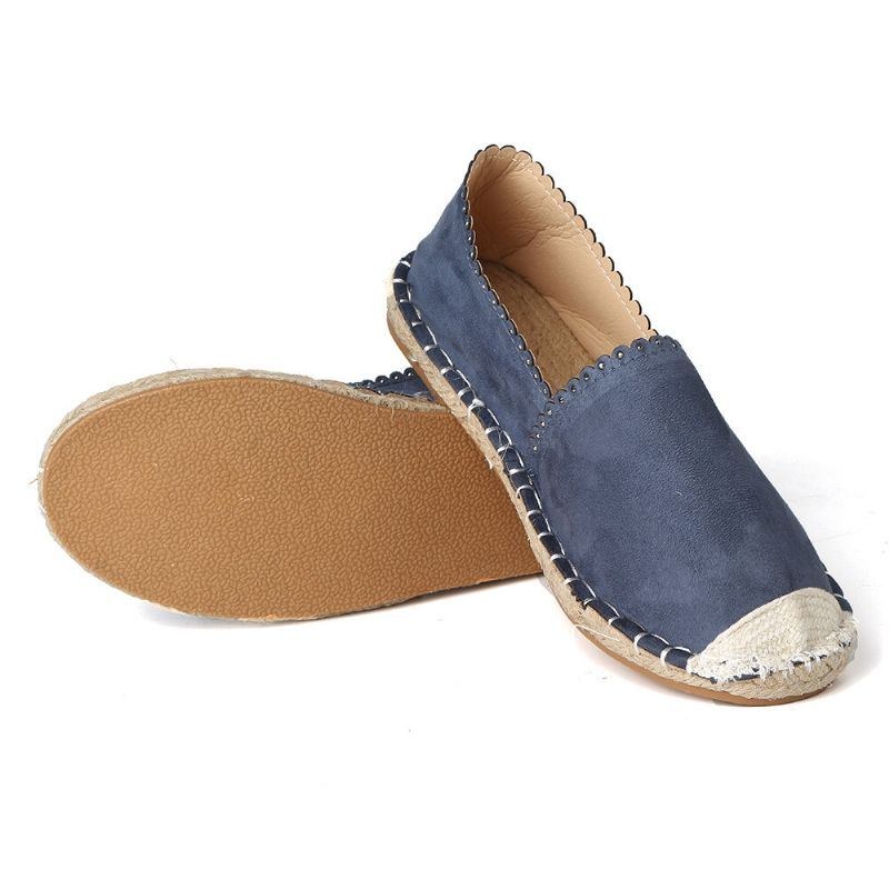 Dame Casual Comfy Åndbar Espadrille Flat Slip On Flats