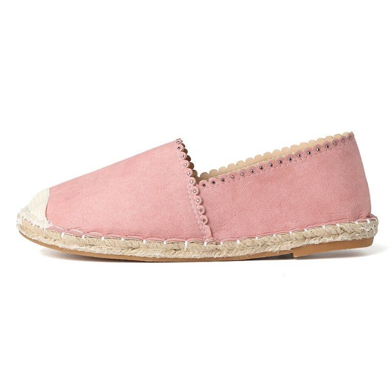 Dame Casual Comfy Åndbar Espadrille Flat Slip On Flats