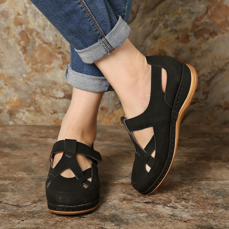 Dame Casual Cross Strap Hule Komfortable Flats