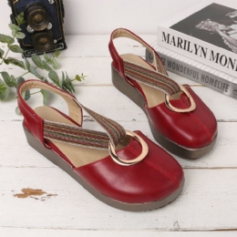 Dame Casual Elastic Band Metal Hole Flats