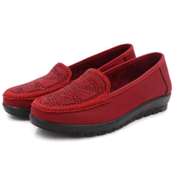 Dame Casual Flat Slip On Soft Sko I Ruskind