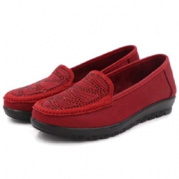 Dame Casual Flat Slip On Soft Sko I Ruskind