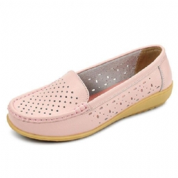 Dame Casual Hollow Out Blød Komfortabel Sommer Slip On Outdoor Flats Loafer Sko