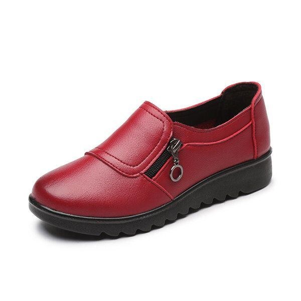 Dame Casual Læder Slip On Outdoor Flat Loafers