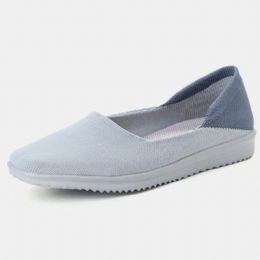 Dame Casual Sko Åndbar Mesh Slip On Cloth Flats