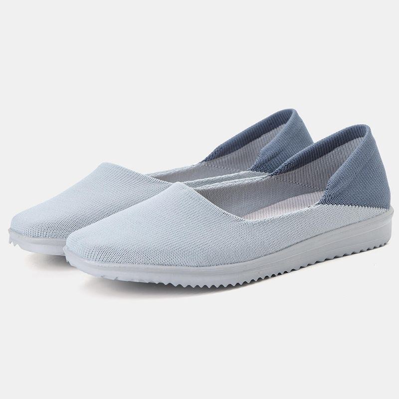 Dame Casual Sko Åndbar Mesh Slip On Cloth Flats