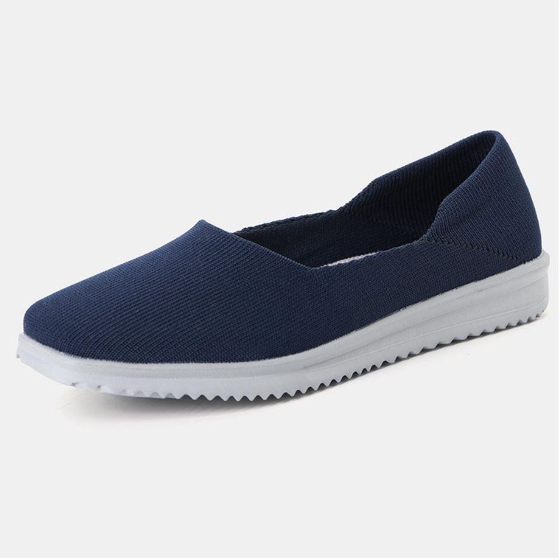 Dame Casual Sko Åndbar Mesh Slip On Cloth Flats