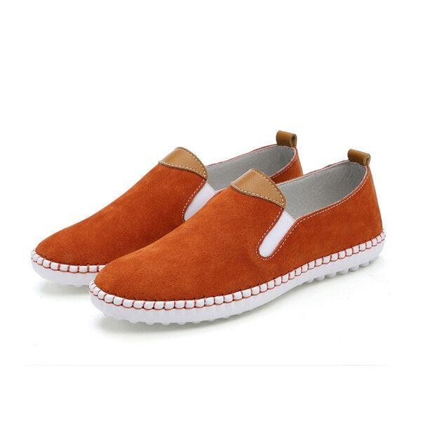 Dame Casual Sko Komfortable Udendørs Læder Slip On Flats Loafers