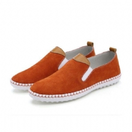 Dame Casual Sko Komfortable Udendørs Læder Slip On Flats Loafers