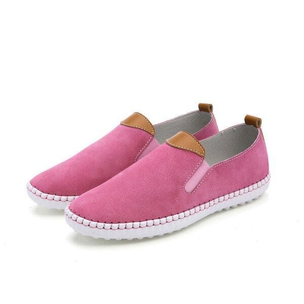 Dame Casual Sko Komfortable Udendørs Læder Slip On Flats Loafers