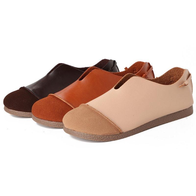 Dame Casual Splejsning Flat Slip On Loafers