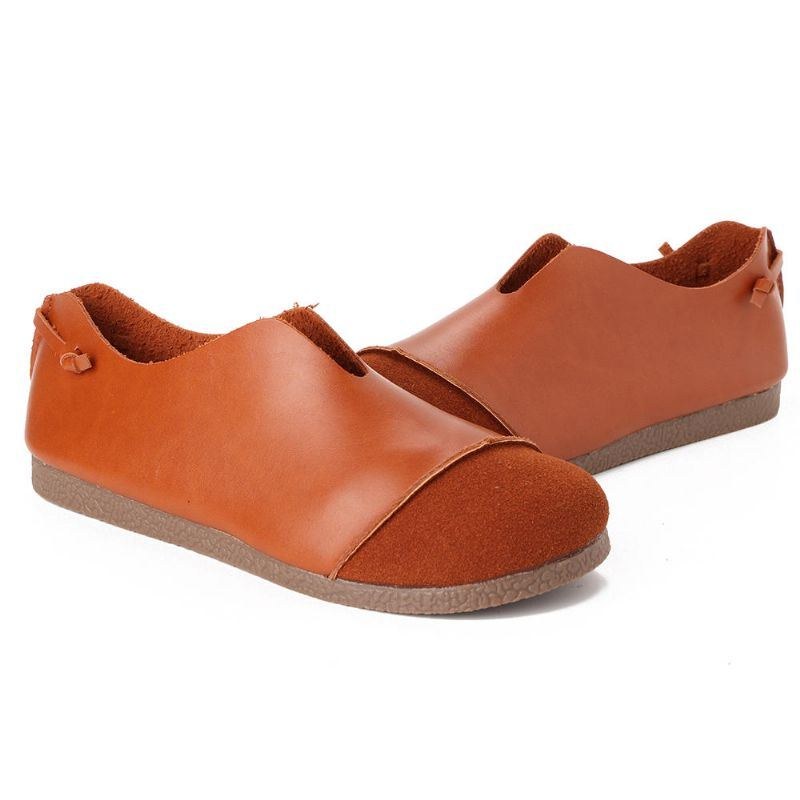 Dame Casual Splejsning Flat Slip On Loafers