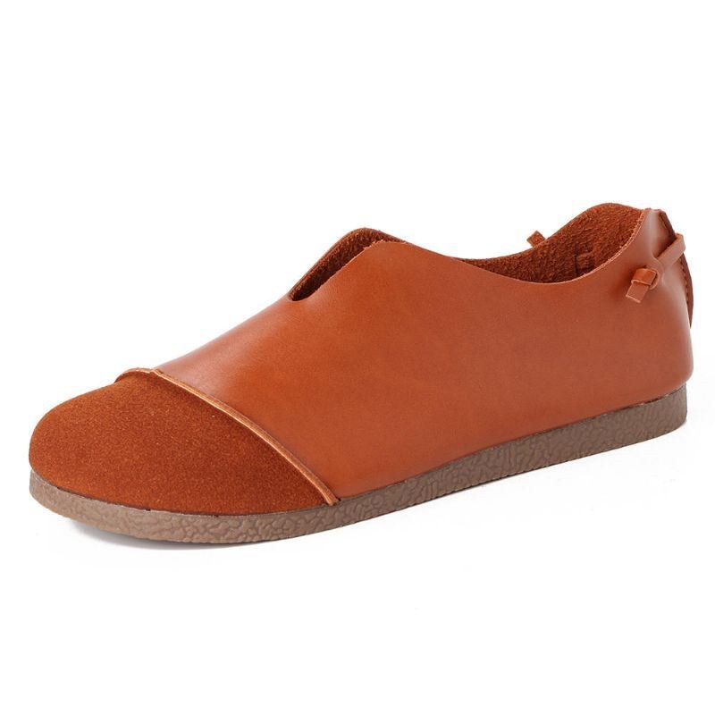 Dame Casual Splejsning Flat Slip On Loafers