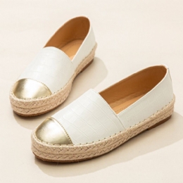 Dame Casual Splejsning Slip On Espadrille Loafers Flats Fisherman's Shoes