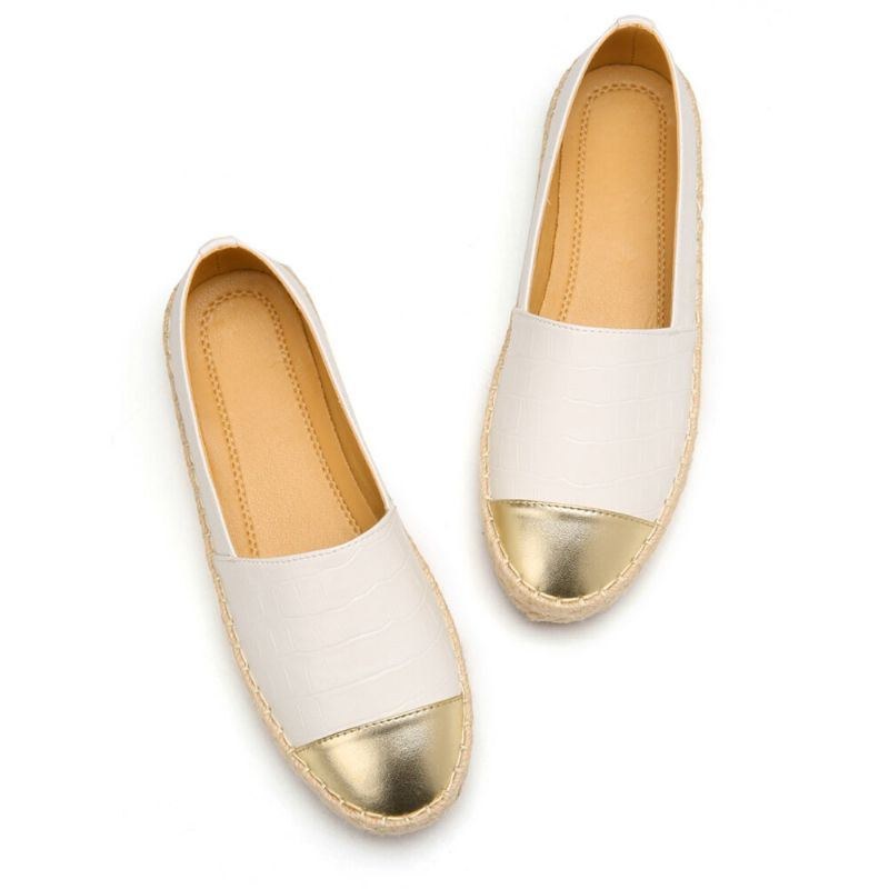 Dame Casual Splejsning Slip On Espadrille Loafers Flats Fisherman's Shoes