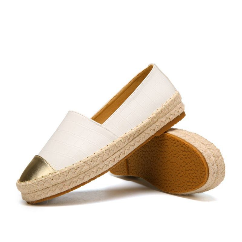 Dame Casual Splejsning Slip On Espadrille Loafers Flats Fisherman's Shoes