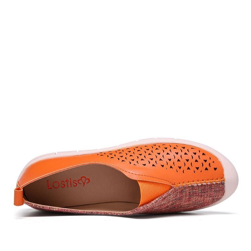 Dame Colorblock Comfy Hollow Åndbare Casual Flats