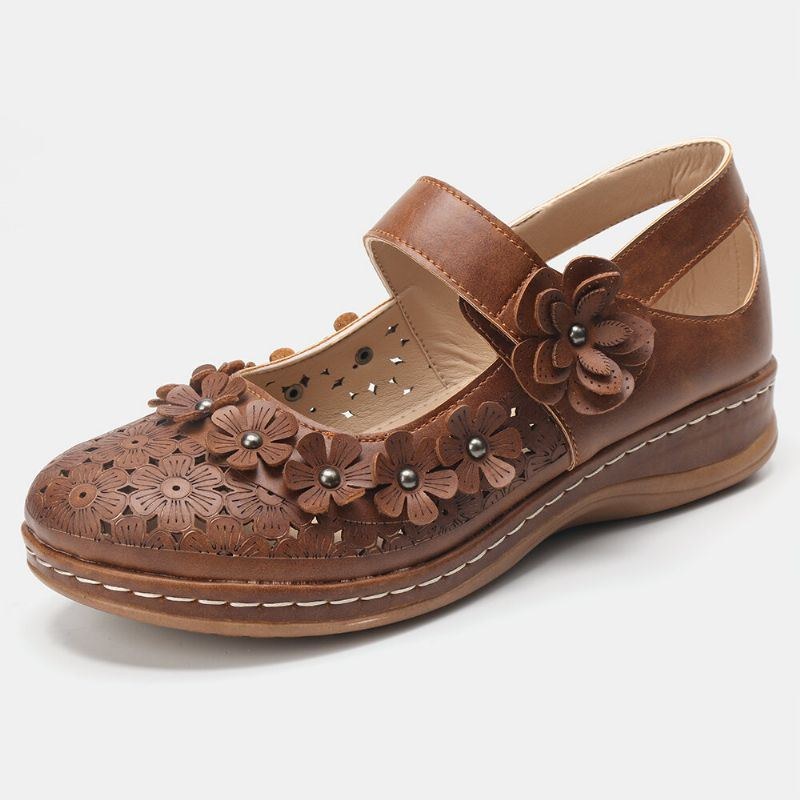 Dame Comfy Flowers Hule Krogløkke Flats