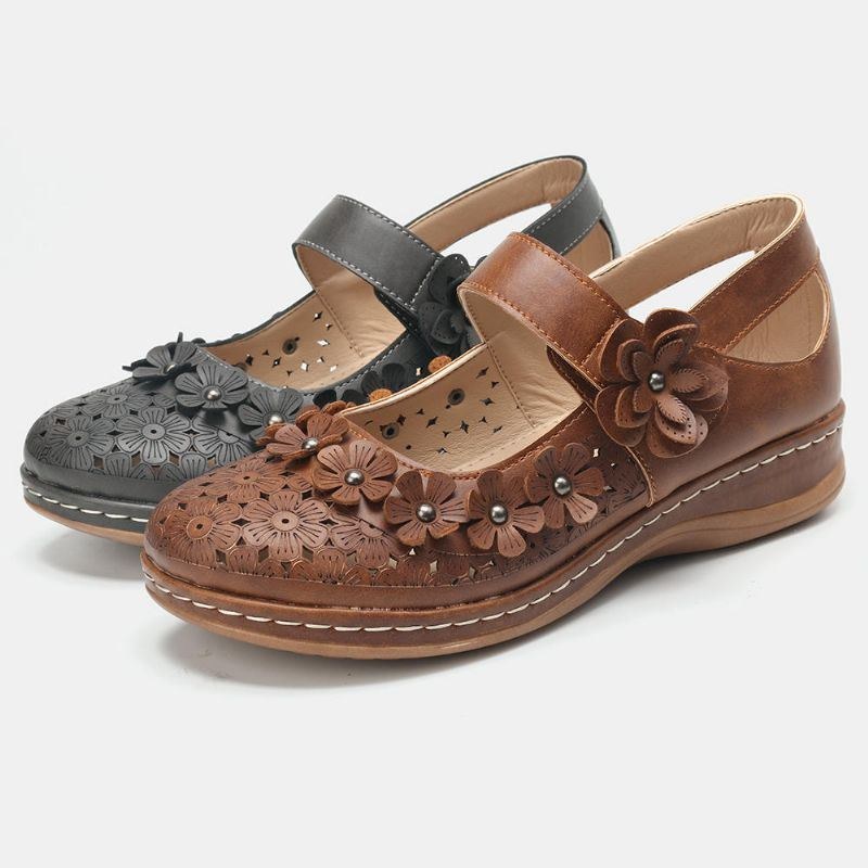 Dame Comfy Flowers Hule Krogløkke Flats