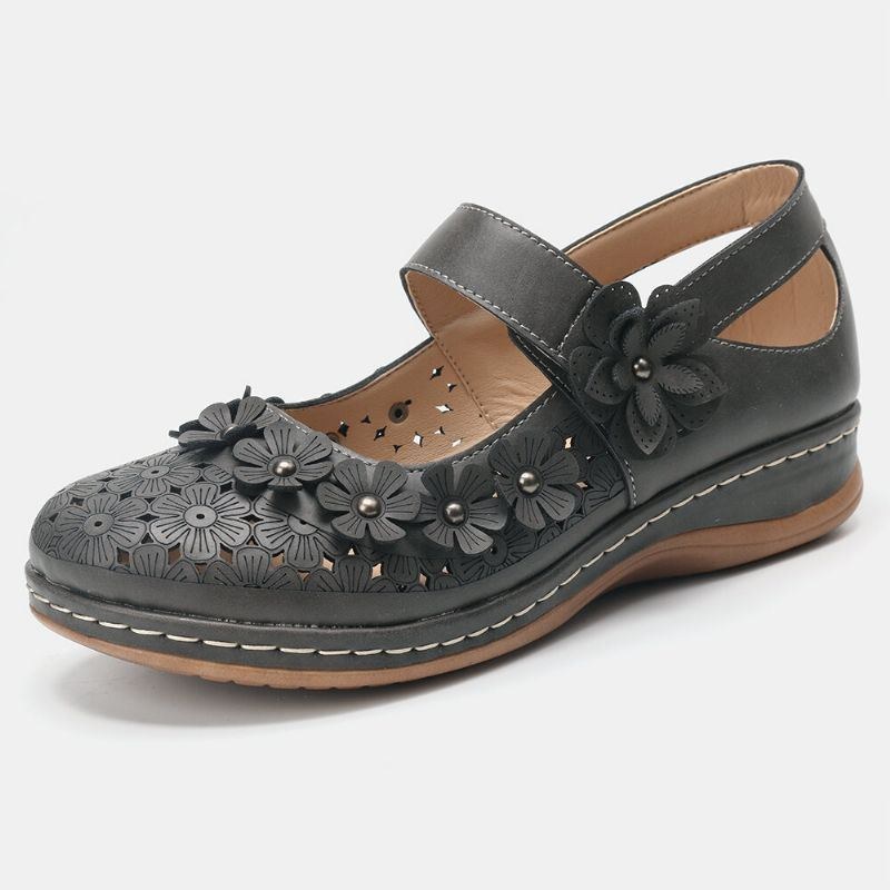 Dame Comfy Flowers Hule Krogløkke Flats