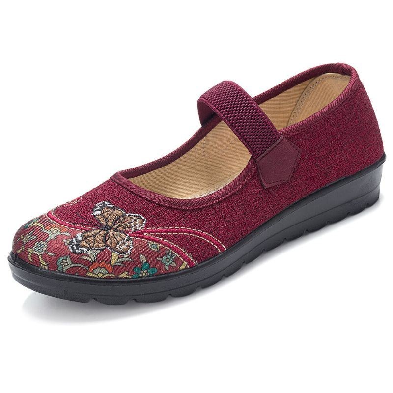 Dame Comfy Non-slip Elastisk Bånd Mary Jane Flat Loafers