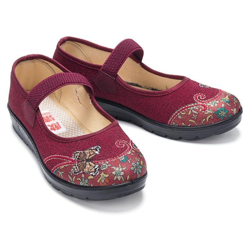 Dame Comfy Non-slip Elastisk Bånd Mary Jane Flat Loafers