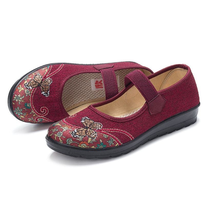 Dame Comfy Non-slip Elastisk Bånd Mary Jane Flat Loafers