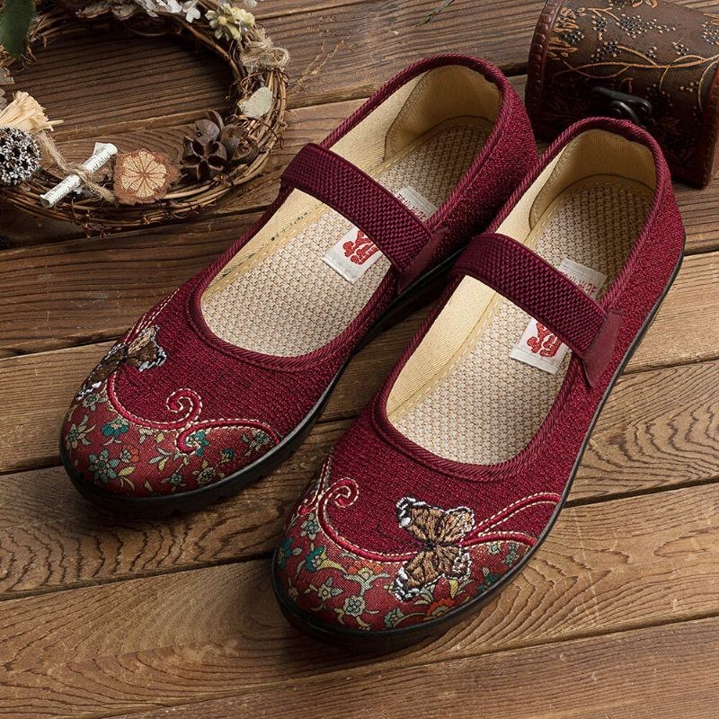 Dame Comfy Non-slip Elastisk Bånd Mary Jane Flat Loafers