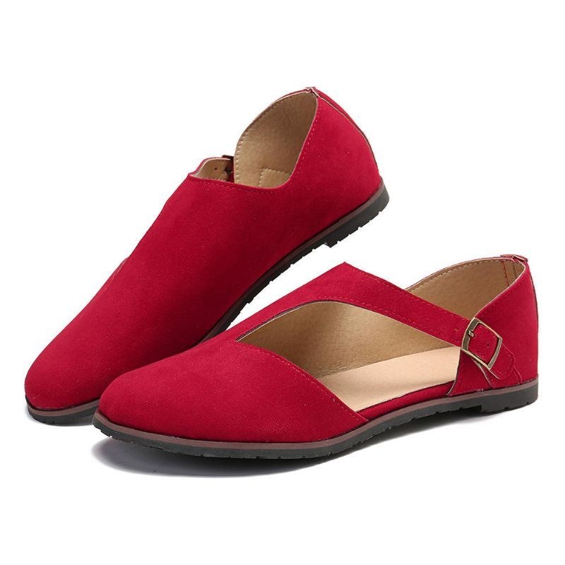 Dame Comfy Ruskindsspænde Pure Colour Flats