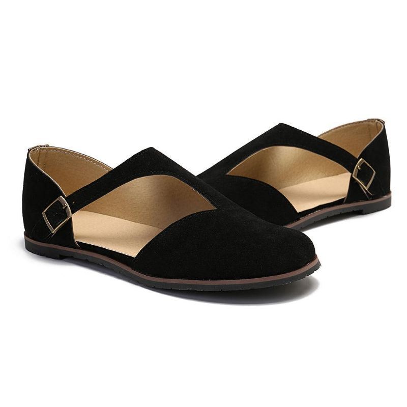 Dame Comfy Ruskindsspænde Pure Colour Flats