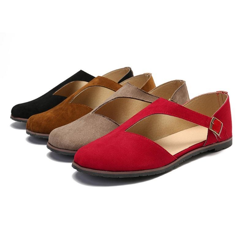 Dame Comfy Ruskindsspænde Pure Colour Flats