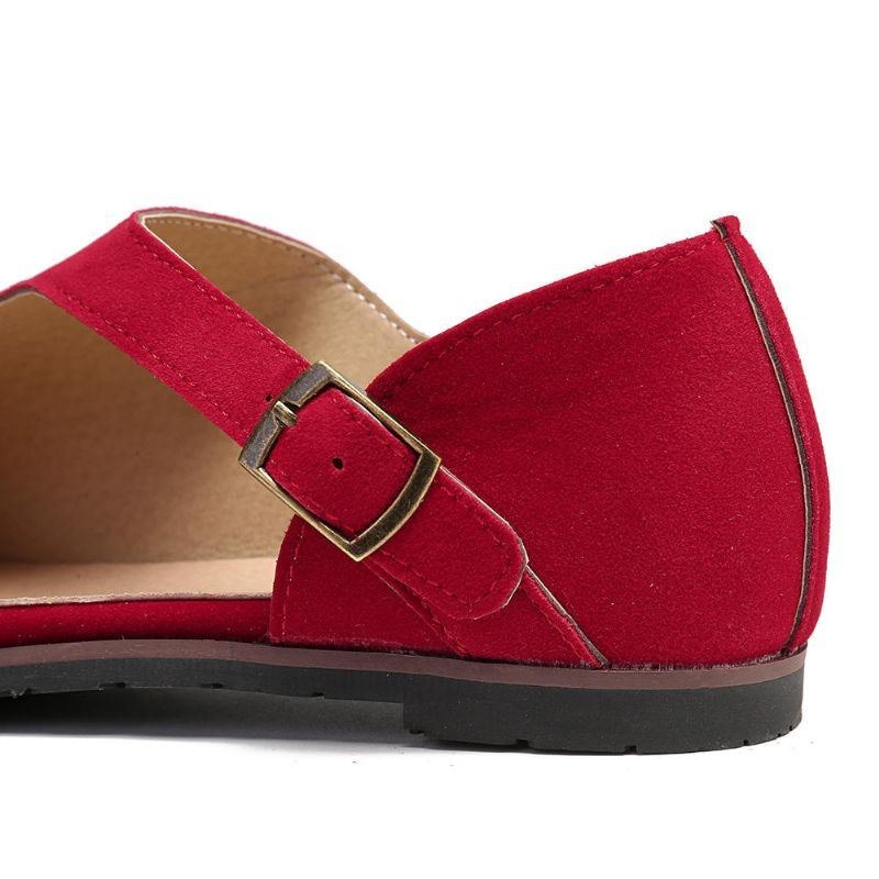 Dame Comfy Ruskindsspænde Pure Colour Flats