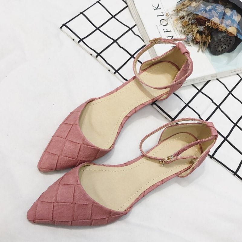 Dame Comfy Spidstå Chic Ankelspænde Strop D'orsay Flats