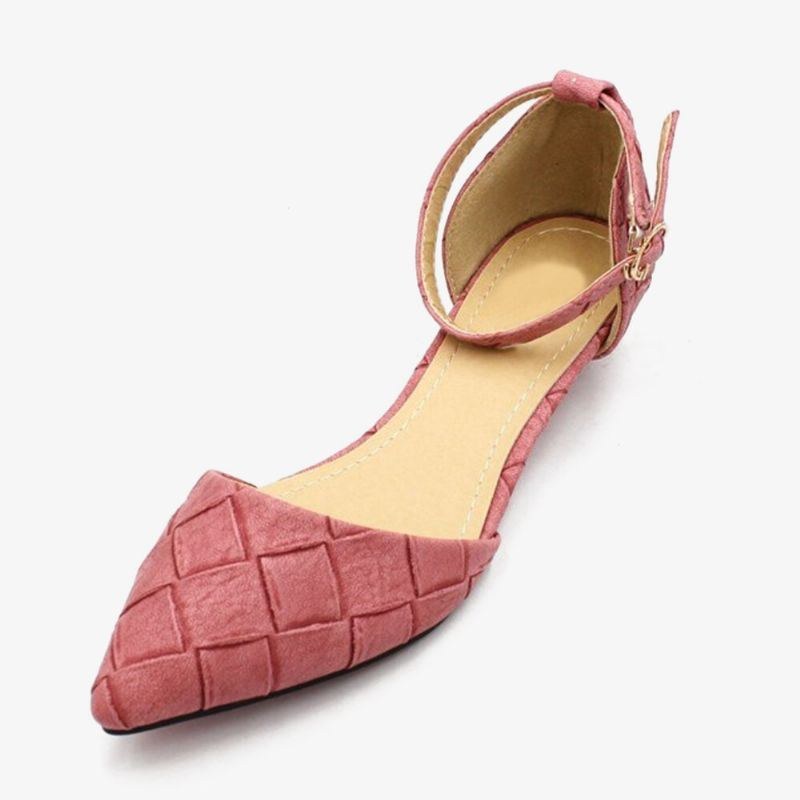 Dame Comfy Spidstå Chic Ankelspænde Strop D'orsay Flats