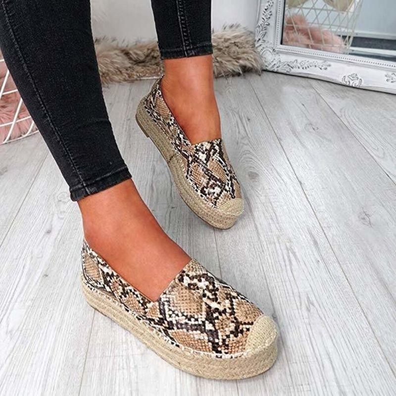 Dame Comfy Wearable Casual Espadrille Slip On Platform Flats