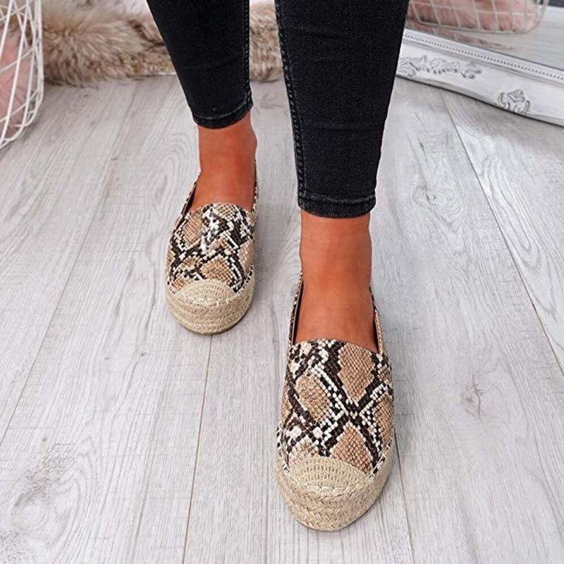 Dame Comfy Wearable Casual Espadrille Slip On Platform Flats