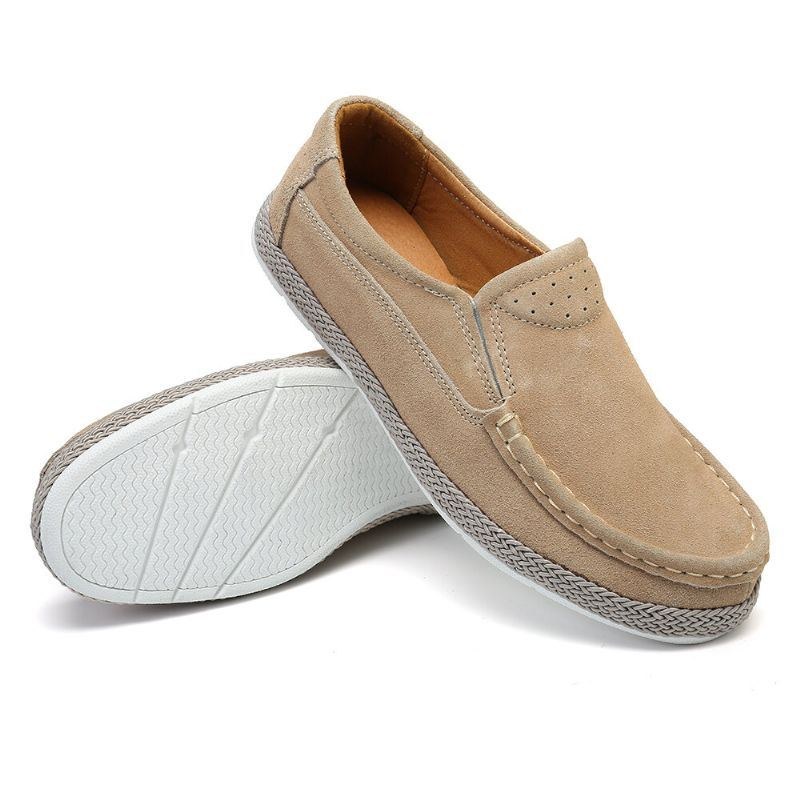 Dame Comfy Wearable Ensfarvet Casual Slip On Flats