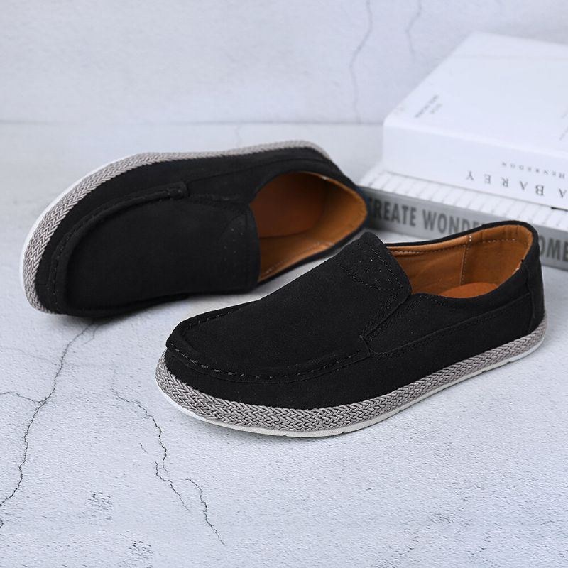 Dame Comfy Wearable Ensfarvet Casual Slip On Flats