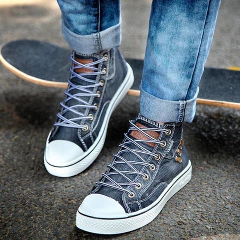 Dame Denim Comfy Wearable Casual Sports High Top Flats