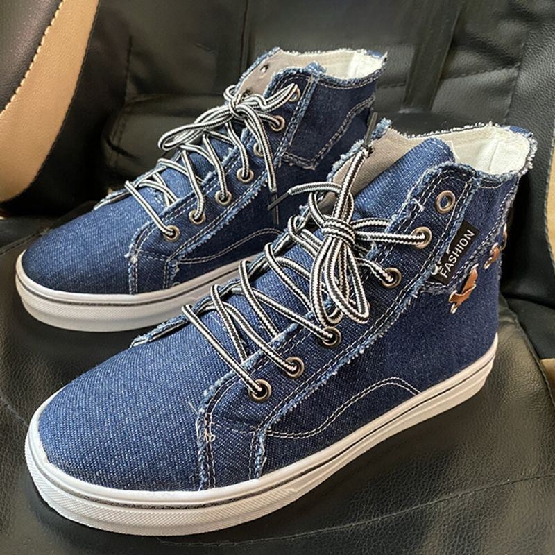 Dame Denim Comfy Wearable Casual Sports High Top Flats