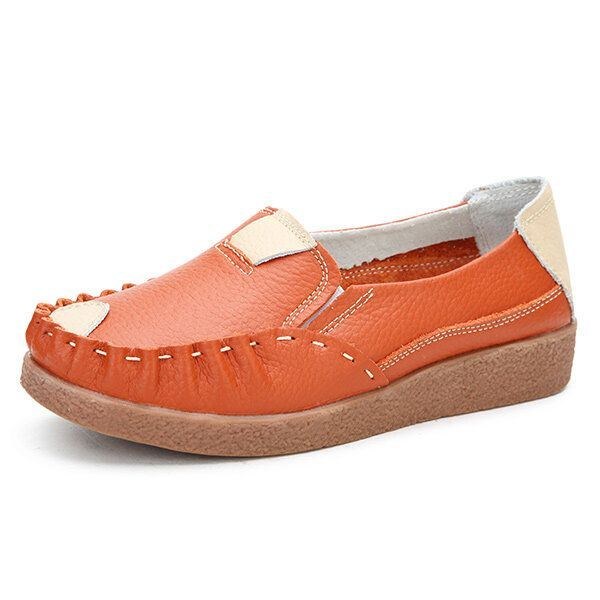 Dame Efterår Flats Soft Sloe Rund Toe Sko Farvematchende Flade Loafers