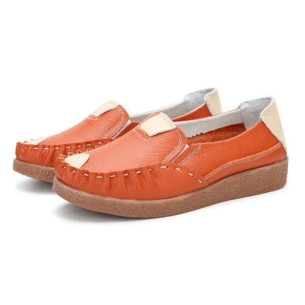 Dame Efterår Flats Soft Sloe Rund Toe Sko Farvematchende Flade Loafers