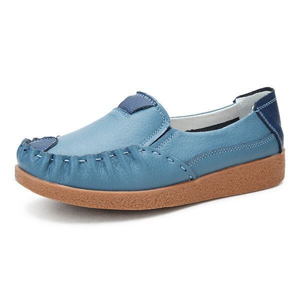 Dame Efterår Flats Soft Sloe Rund Toe Sko Farvematchende Flade Loafers