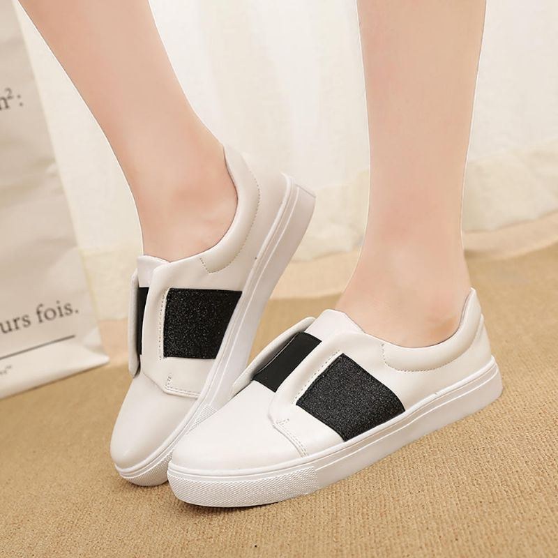 Dame Elastic Band Trainers Slip On Flats