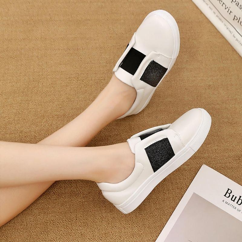 Dame Elastic Band Trainers Slip On Flats