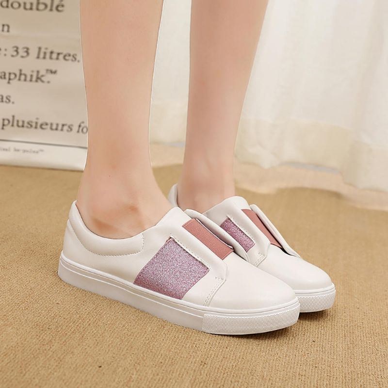 Dame Elastic Band Trainers Slip On Flats